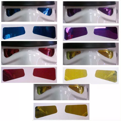 Helmet Mirror Film Lenses x 5 Colour Pairs  for Star Wars Stormtrooper Costumes