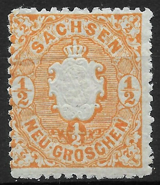 Sachsen 1863  MiNr.15d  1/2 Ngr.  BPP geprüft  postfrischer Originalgummi