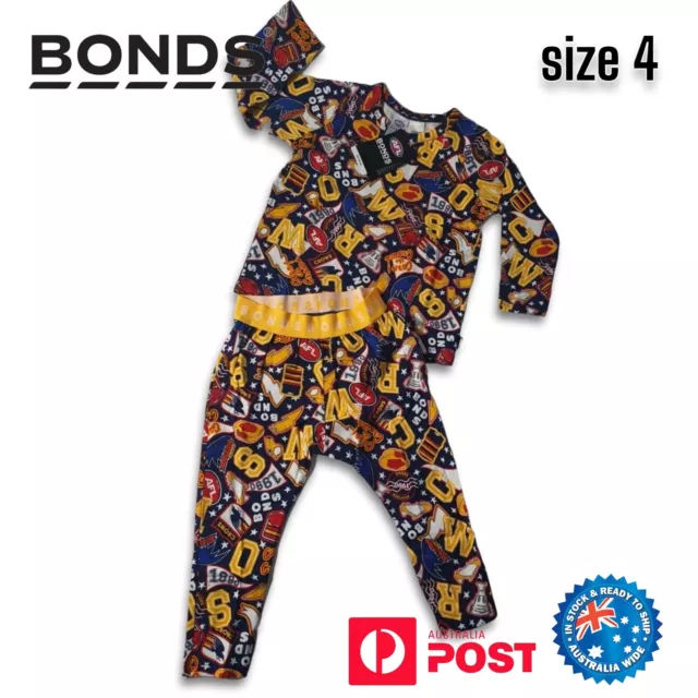 Bonds Toddler AFL Adelaide Crows Sleep Set Size 4 Football PJ Long Sleeve