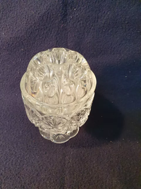 Boule pique-fleur en verre 19 trous et sa coupe support en cristal / Date 1960 3