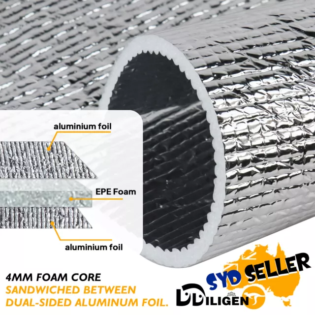 Heat Reflective Foam Core Double Sided Aluminum Foil Insulation Radiant Barrier 3