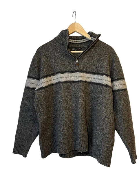iceland made in italy mens 1/4 zip sweater 2xl xxl wool blend pullover