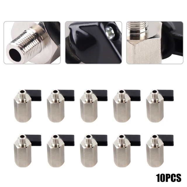 10X 1/8"Mini Shut-Off Ball Valve Air Gas Fuel Pipe Fitting Port Brass Body US