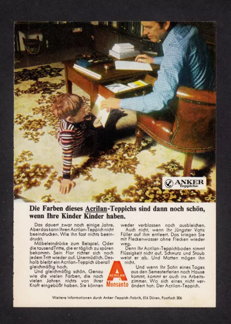 3w2677/ Alte Reklame von 1968 - Anker Teppiche - Anker-Teppich-Fabrik - Düren
