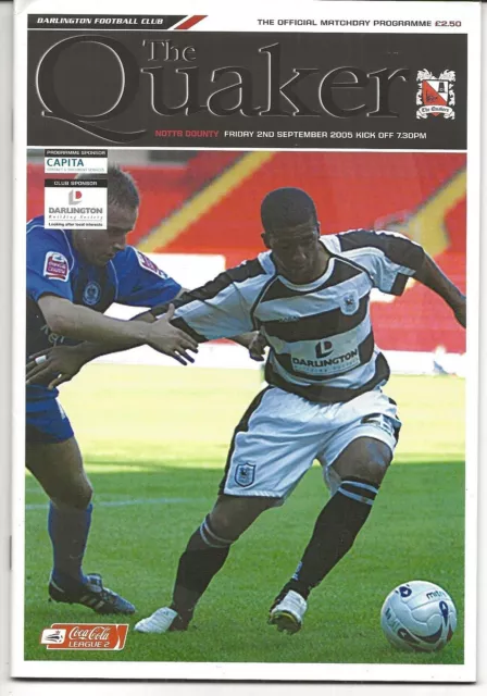 Football Programme DARLINGTON v NOTTS COUNTY Sept 2005