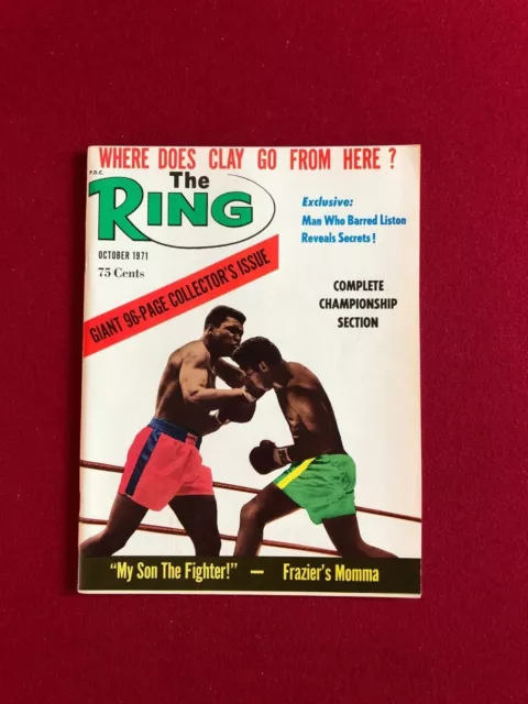 1971, Muhammad Ali (Cassius Clay),"The RING" Magazine (No Label) Scarce