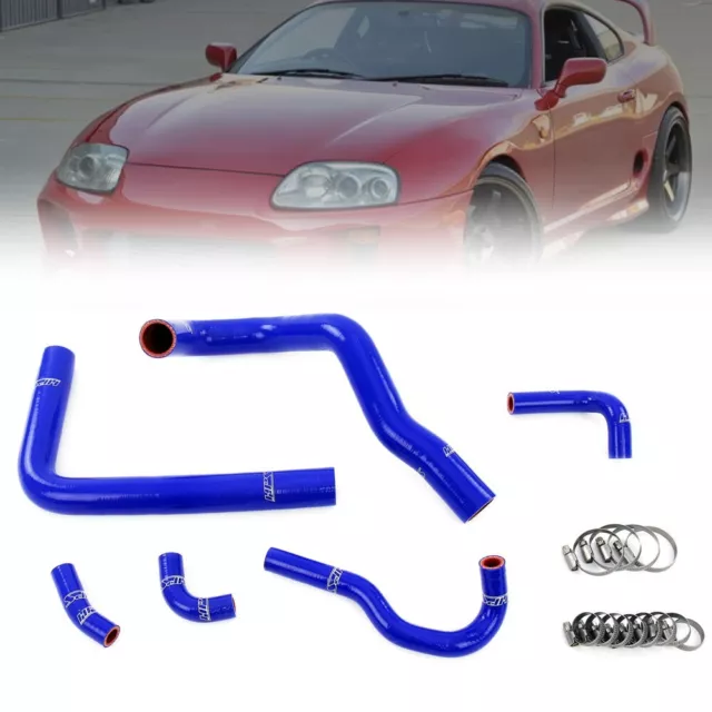 HPS Blue Radiator+Heater Hose Kit For 93-02 Supra 3.0 Turbo 2JZ-GTE Non VVT-i