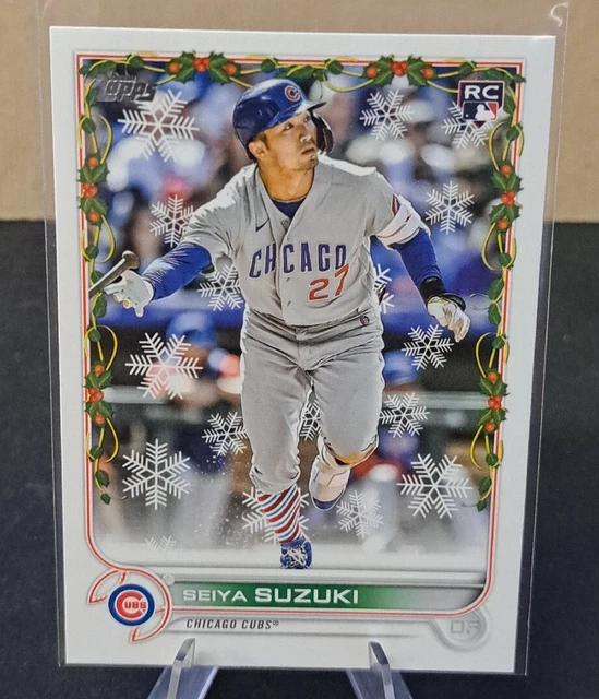 2022 Topps Holiday Seiya Suzuki Candy Cane Socks Short Print SP ROOKIE RC #HW177