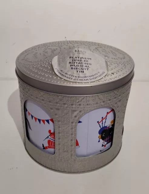 Marks and Spencer Musical Biscuit Tin M&S Queen Elizabeth Platinum Jubilee Tin