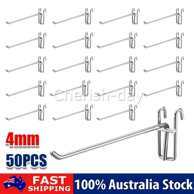 50PACK MESH WIRE Grid Peg Display Racks Panel Hooks Metal Grid Hook