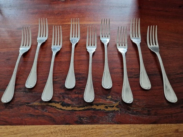 FOURCHETTES A GÂTEAUX BOULENGER modèle LOUIS XVI LAURIERS métal argenté