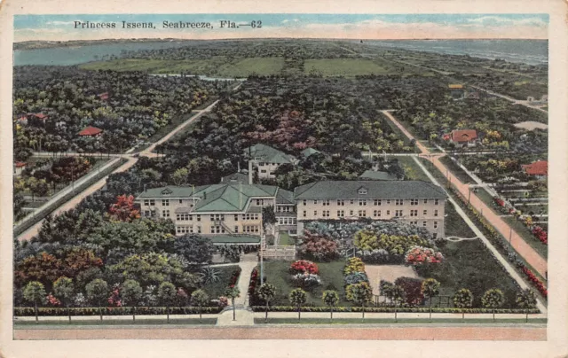 Seabreeze FL Florida Princess Issena Hotel Aerial View 1920s Vtg Postcard L9