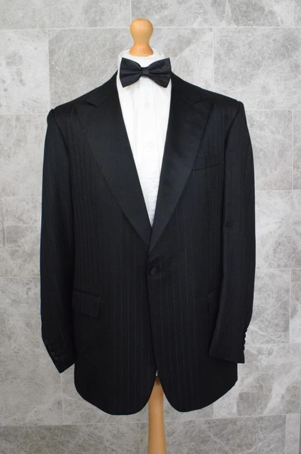 EDE & RAVENSCROFT abito da cena in seta su misura taglia 46L/56L W42 W40 smoking serale