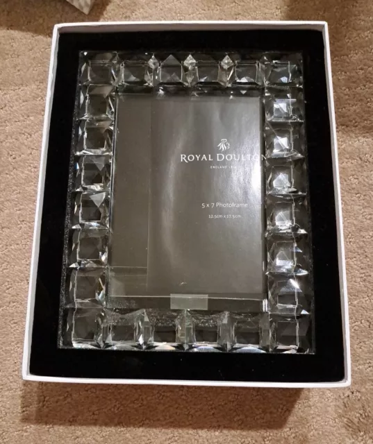 Royal Doulton Radiance Crystal Photo Frame 5 X 7 Inch Diamond Pattern