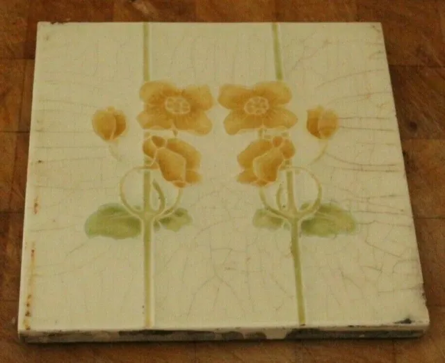 charming ENGLISH art nouveau flowers antique TILE