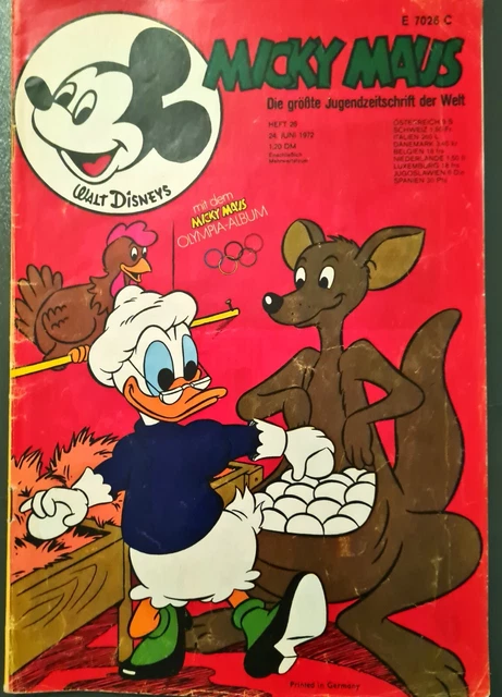 Micky Maus Comic Heft Nr,26 mit SB 1972  (197