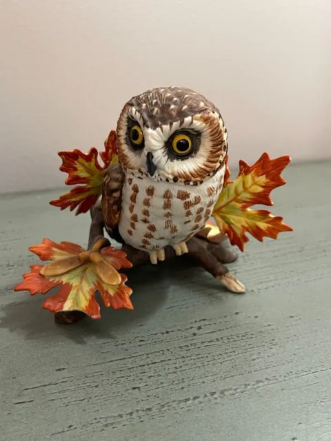 Lenox Saw Whet Owl Fine Porcelain Figure Handcrafted Realistic Woodland Owl
