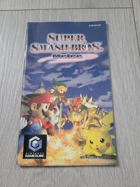 Super Smash Bros Melee Nintendo Gamecube Manual / Instruction Booklet Only