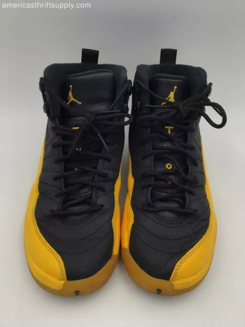 Nike Boy's Air Jordan 12 Retro Black/Gold Basketball Sneakers-Size-7Y (+COA)