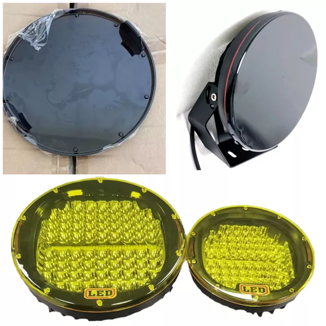 Amber/Yellow/Black Lens Cover for 7inch/9inch Round LED Driving Light/Headlight