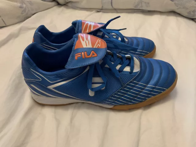 Fila Mens Indoor Soccer Football Shoes Turf Blue US 7 UK 6 EUR 39 Squash