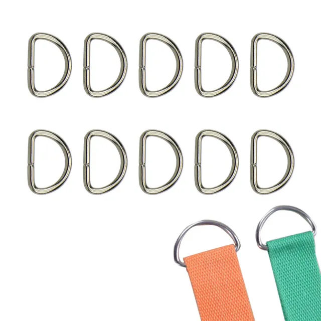 10Pcs Eetal D Ring D-rings Purse Buckles For Clothes Bag Case Strap Web Belt#w#
