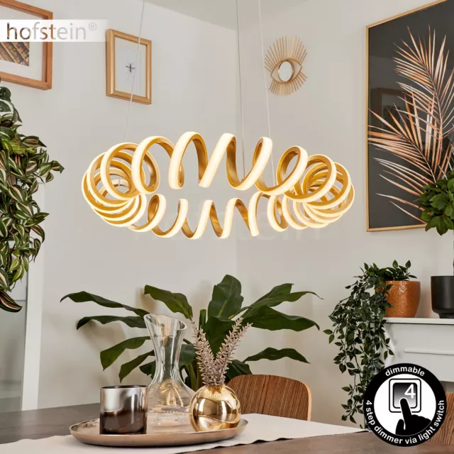 Ess Wohn Schlaf Zimmer Beleuchtung Gold Hänge Lampe LED Pendel Leuchte dimmbar