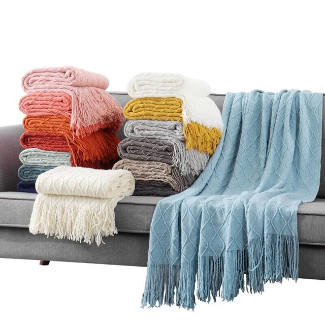 Condizionatore D'Aria Coperta Nap Lavorato a Maglia con Nappine