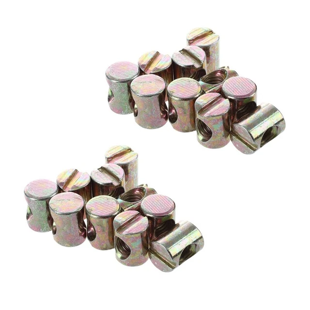 20 pezzi M6 viti barile croce fessura mobile dado per letti KrN8W6