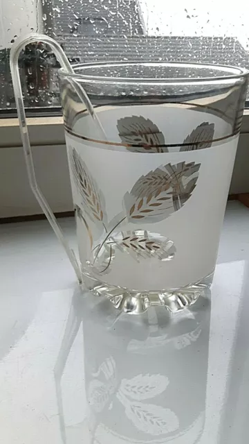 Eiswürfelbehälter+ Zange Eiskübel aus Kristallglas- H-14cm Ø 10cm