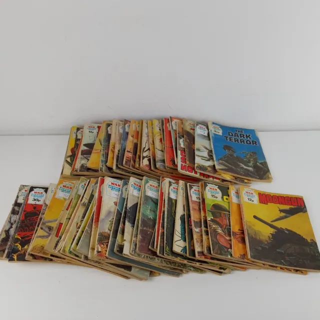 63 Vintage War Picture Library Comics Job Lot Lowest 77 Highest 2075 Military