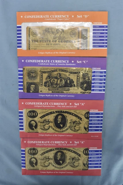 Confederate States Civil War Era Currency Bank Notes Set A (2) Set C Set D 06143