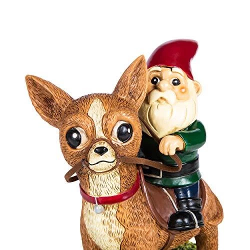 Garden Gnome - Chihuahua Lawn Statue Figurine - 8 Inches Tall