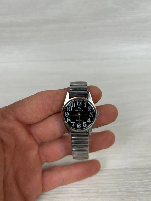 ÉLÉGANTE MONTRE CHALISSON Vintage avec Bracelet en Métal Argenté