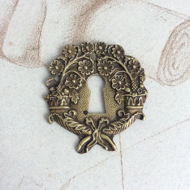 ANCIENNE ENTRÉE DE CLÉ SERRURE DE MEUBLE LOUIS XVI bronze TIROIR BOITE