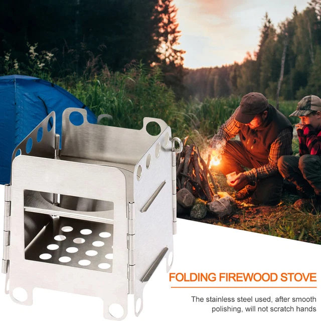Stufa A Legna Portatile Da Campeggio In Acciaio Inox Con 5 Tubi Camino - Pieghevole, 4,5 Kg