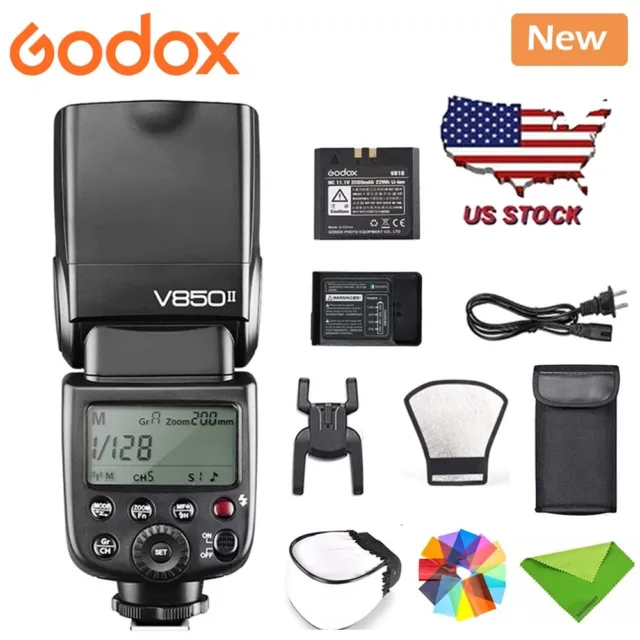 US Godox V850II 2.4G HSS Camera Flash Speedlite Li-ion Battery for Canon Nikon