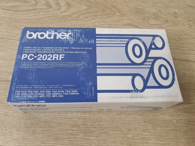 Brother PC-202RF Black Thermal Transfer Ribbon Refill Rolls (Pack of 2)