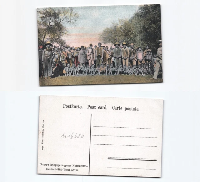 (n16680)   Ansichtskarte POW Kriegsgefangene Hottentotten Deutschsüdwestafr