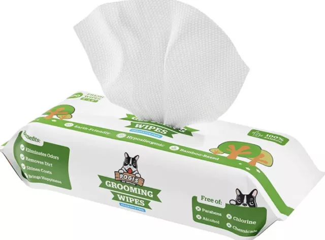 Pogi's Dog Grooming Wipes - 100 for 100-Count Wipes, Fragrance-Free
