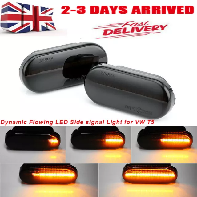 Dynamic LED Side Indicator Smoke Turn Signal Light For FORD SEAT SKODA VW 2X