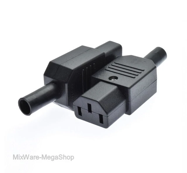 1 - Enganche frigorífico IEC 320 C13, 10A 250 V~, con contactos de tornillo, negro