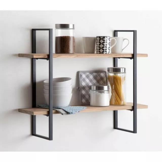 MENSOLA LIBRERIA SCAFFALE da parete muro set industrial vero legno ferro  design EUR 199,90 - PicClick IT