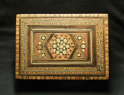 Damascus Micro Mosaic Wood Box, Old / Vintage 1950-60s Great Inlay Art Work!
