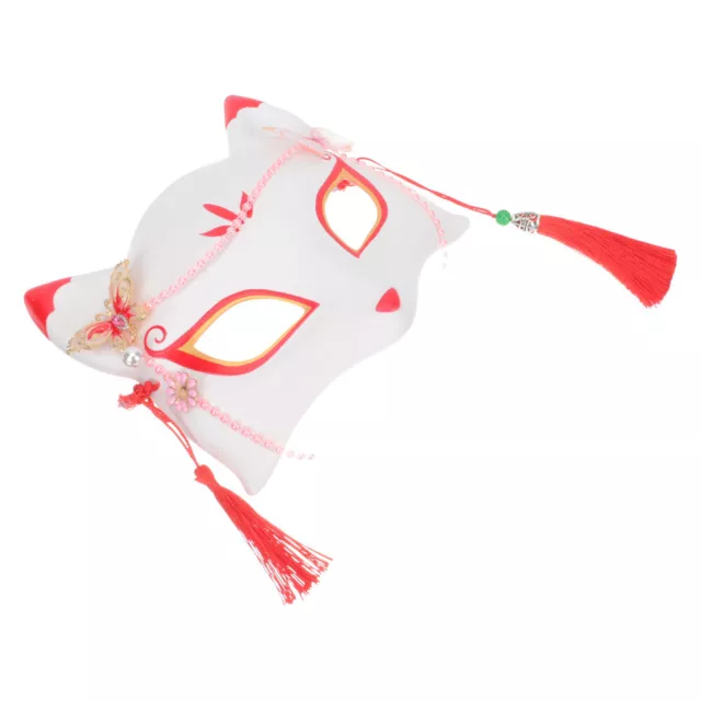 Máscara de zorro disfraz de cosplay plástico media cara adulto gato de Halloween