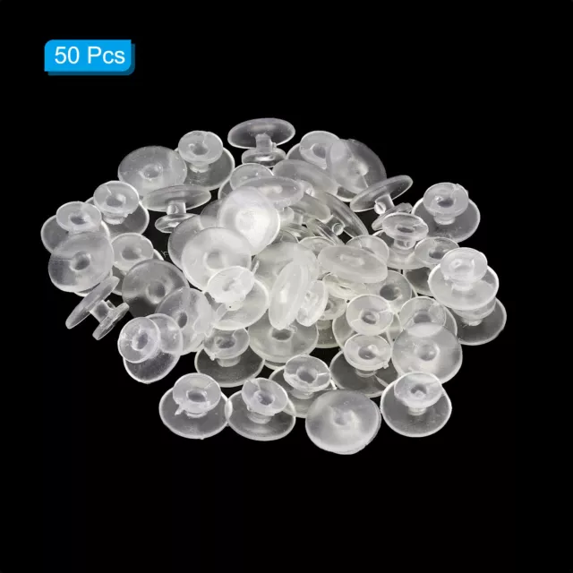 Plastica Bottone Ciondolo,50pz 12 x 8mm Dia per Fai-da-Te Ornamenti,Trasparenti 3