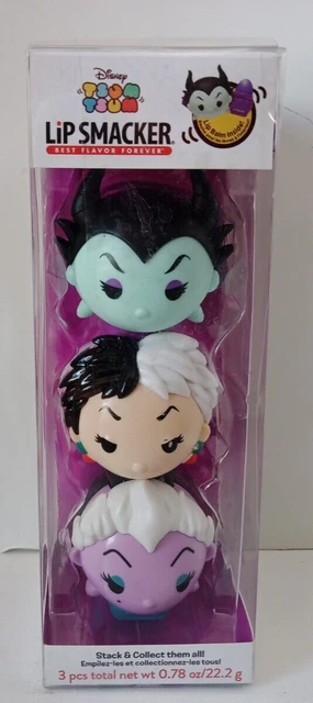 Disney Lip Smacker Stackables Maleficent Cruella Ursula 3 pc Character Set NIP