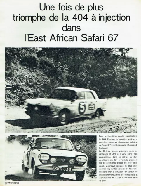 publicité Advertising  1222  1967  Peugeot 404 injection  safari  &  204