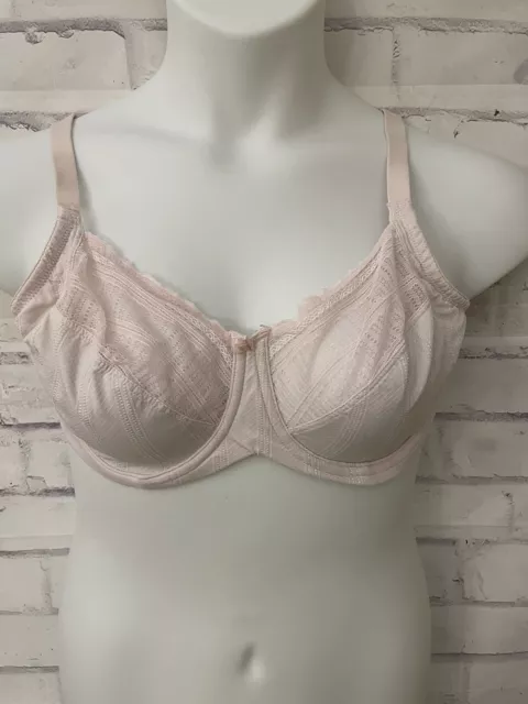 Lilyette Sz 40C Enchantment 3 Section Mesh Underwire Pink Minimizer Bra