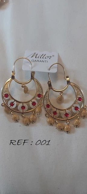 Savoyardes Boucle d'oreille Gitane Niglo Femme Or Vert